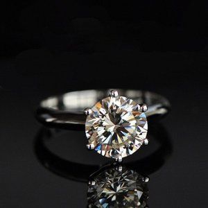 Ring Size 5, Cubic Zirconia Engagement Ring, Promise Bling Ring, Solitaire Ring